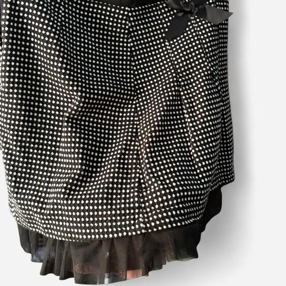 Wrapper Black and White Polka Dot Mini Skirt - Picture 2 of 6